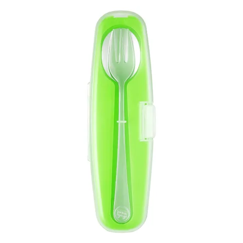 Miniatura 7 de Innobaby Din Din Smart - Cuchara y tenedor de acero inoxidable con funda de transporte. Juego de utensilios para niños y niños pequeños. Sin BPA.
