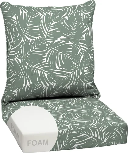 Miniatura 177 de Arden Outdoor Deep Seat Cushion Set, 24 x 24 pulgadas, Cojín para patio resistente al clima, a la lluvia y a la decoloración para silla, sofá y sofá