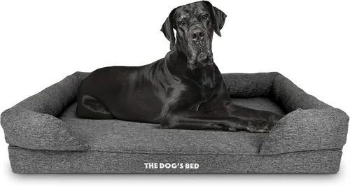 Miniatura 53 de The Dog's Bed - Cama ortopédica de espuma viscoelástica para perros medianos, colchón de soporte de alta densidad, entrada frontal baja, funda negro