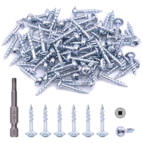 Hilitchi Tornillos de acero de aleación #8 para agujeros de bolsillo de zinc resistentes a la intemperie, tornillos cuadrados con unidad cuadrada