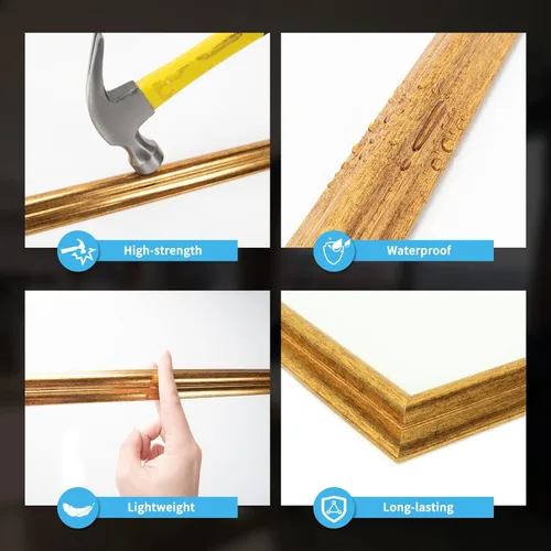 Miniatura 5 de Art3d - Juego de 6 molduras precortadas para pared, paneles de revestimiento para montar, para interior, sala de estar, dormitorio, se instalan