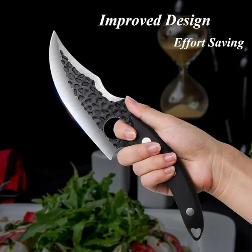 Miniatura 8 de Huusk - Cuchillo japonés versión mejorada, filete cavernícola vikingo, cuchillo de carnicero hecho a mano para cortar carne, cuchillo de cocina