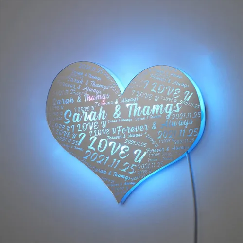 Miniatura 12 de Letrero de espejo de rosa personalizado con luces LED, letrero de espejo con nombre de familia personalizado con espejo de 1 a 8 nombres, decoración