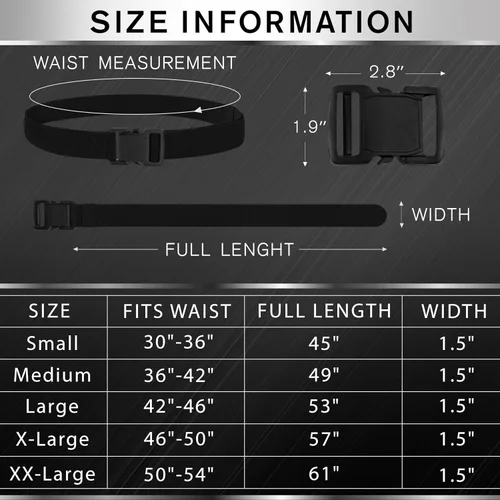 Miniatura 9 de TECEUM Tactical Belt – Heavy-Duty & Quick Release – Military, Work, Rigger, Duty & Utility Belt for Men