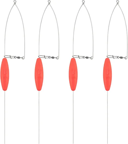 Miniatura 8 de Dr.Fish Paquete de 4 gorilas inferiores para plataformas de lucioperca, plomos de pesca de arrastre con alambre de acero inoxidable, pesca en agua