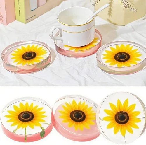 Miniatura 3 de Moldes de silicona para posavasos profundos de 6 cavidades y redondos para resina epoxi, molde de resina para posavasos de 4 pulgadas