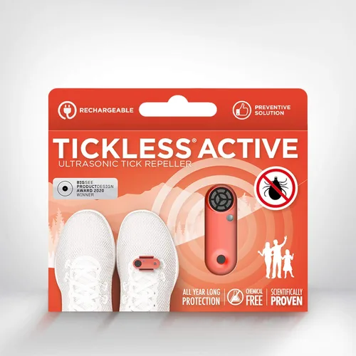 Tickless Activo | para actividades al aire libre | Prevención ultrasónica de picaduras de garrapatas | Repelente | para todas las edades - Corall