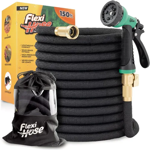Miniatura 7 de Flexi Hose Plus Manguera de jardín expandible con boquilla de 8 funciones, 50 pies, manguera de jardín retráctil ligera, manguera de agua