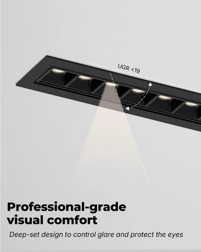 Miniatura 6 de SCON Focos empotrados de matriz ajustable de 10 W, paquete de 4 unidades, 5 CCT 3000-6500K de aluminio LED lineal, luz descendente con molde
