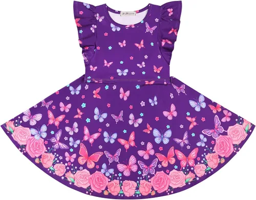 Miniatura 3 de Vestido sin mangas o de manga larga para niñas, vestidos informales con diseño de unicornio o sirena para niñas pequeñas o grandes