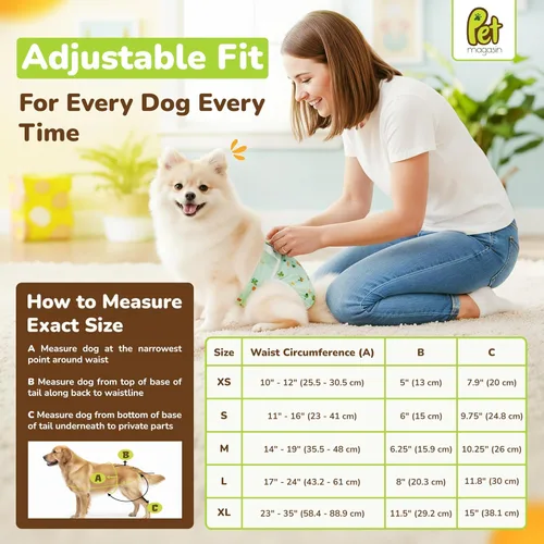 Miniatura 2 de PET MAGASIN® - Pañales reutilizables súper absorbentes para perras (paquete de 3) - Solución ideal para el celo, pañales lavables para perras