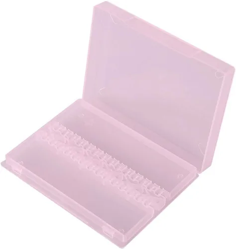 TOPINCN Caja de brocas de uñas de 14 agujeros, moderna caja de almacenamiento rosa para salón de arte de uñas y uso doméstico