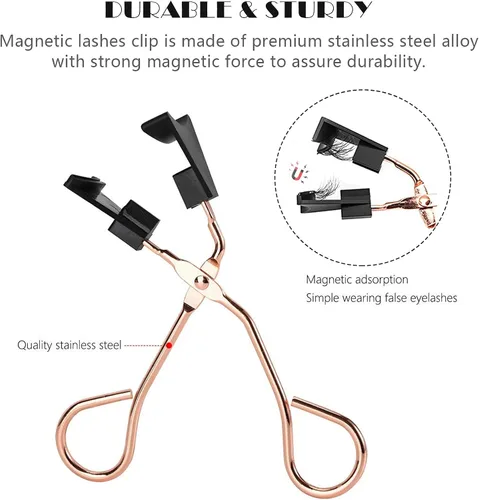 Miniatura 2 de Herramienta de ayuda para aplicar pestañas magnéticas, clip magnético de pestañas postizas, fácil de aplicar rizador de pestañas magnético sin