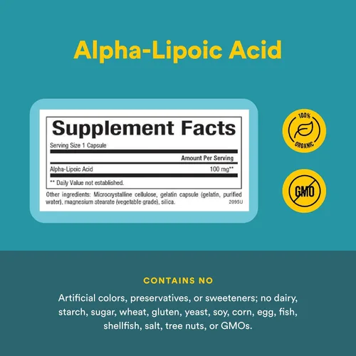 Miniatura 4 de Natural Factors Cápsulas de ácido alfa-lipoico de 100 mg, 60