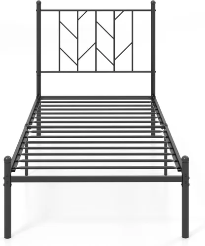 Miniatura 9 de KOMFOTT Base de cama de plataforma de metal tamaño individual, marco de cama de metal resistente con soporte de listones resistentes, almacenamiento