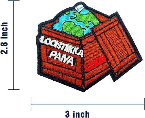 Miniatura 4 de Parches bordados para planchar, parche con apliques de tierra en caja, insignia de aventura, emblema para coser, accesorios de bricolaje