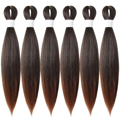 Miniatura 51 de Cabello trenzado preestirado de 10 pulgadas, 4 paquetes, extensiones de cabello corto para trenzas, cabello sintético preestirado #1 (negro azabache)