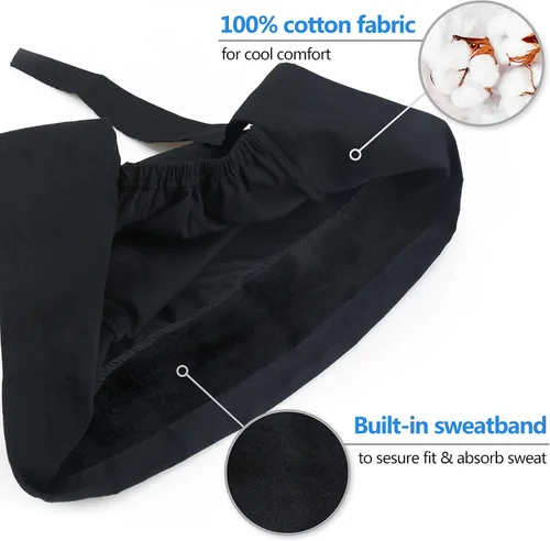 Miniatura 4 de ABAMERICA Gorras de trabajo con botón y banda para el sudor, sombreros de trabajo ajustables para mujeres y hombres, talla única