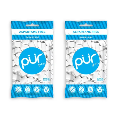 Pur Gum, menta de pimienta, 17.4 lbs, 2 unidades