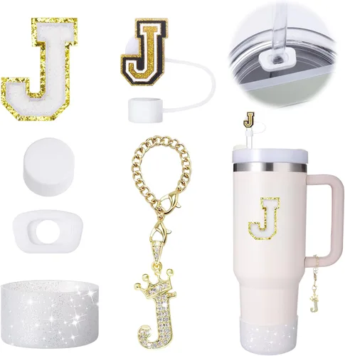 Miniatura 13 de Mity Rain Set de 6 piezas de accesorios para taza para Stanley de 30 oz y 40 oz con asa, tapa para pajita, dije con iniciales de taza, bota