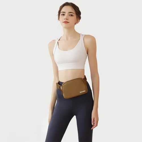 Miniatura 58 de Cangurera cruzada para mujer, mini bolsa para cinturón de 1 litro con correa ajustable de 32 a 51 pulgadas, bolsa de cintura pequeña para viajes