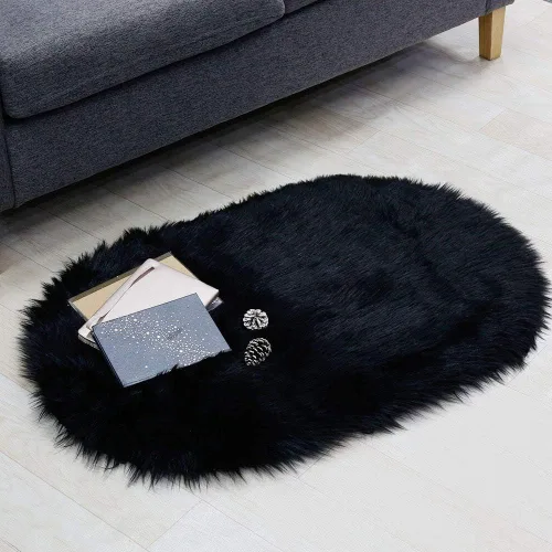Miniatura 16 de RosieLily Alfombra de piel sintética ultrasuave de 1.3 x 2 pies, piel de oveja lanuda esponjosa, lavable a máquina, manta decorativa