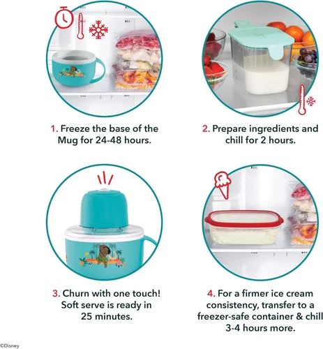 Miniatura 4 de Disney Dash My Mug - Máquina para hacer helados, sirve una sola porción de helado, yogur congelado, sorbete y más, fácil de limpiar y usar, Moana, 1