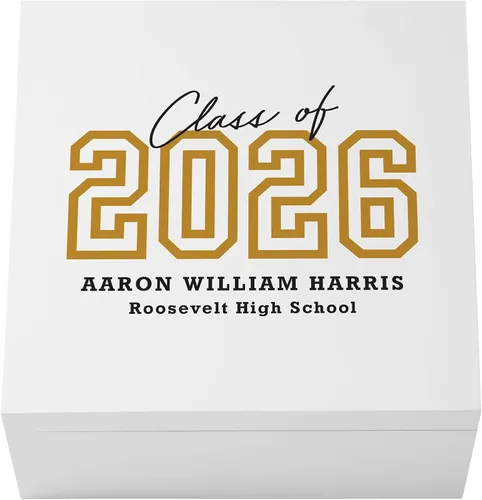 Miniatura 25 de Let's Make Memories Caja de recuerdos personalizada, para la clase de graduación de 2026 o cualquier año, caja de recuerdos de graduados