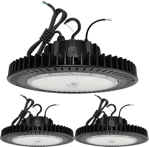 Miniatura 14 de 150W UFO LED alta luz de la bahía 22500LM ETL listado alta bahía LED tienda luces 5000K 0-10V regulable para almacén garaje AC100-277V