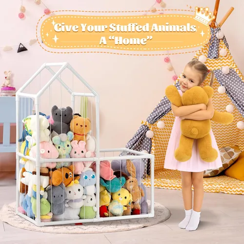Miniatura 6 de ROMAGIO Almacenamiento de animales de peluche, grande de PVC, zoológico, organizador de juguetes de peluche para habitación de los niños