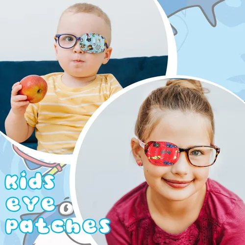 Miniatura 3 de Panelee 10 parches para ojos para niños, 10 estilos, parches adhesivos para los ojos para niños y niñas, sin látex, almohadillas perezosas a granel