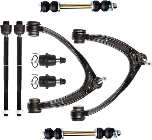 Miniatura 3 de Kit de suspensión de 8 piezas, 2 articulaciones de bola inferior delantera 2 barras de dirección 2 barras de corbata interior 2 extremos de control
