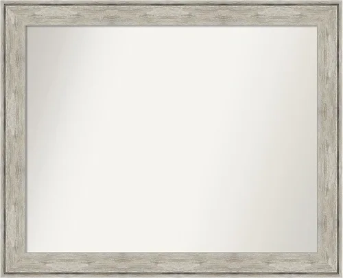Miniatura 356 de Amanti Art Espejo de baño plateado para sobre fregadero, 28 x 47 pulgadas, espejo rectangular de plata imperial, marco de madera tradicional de gran