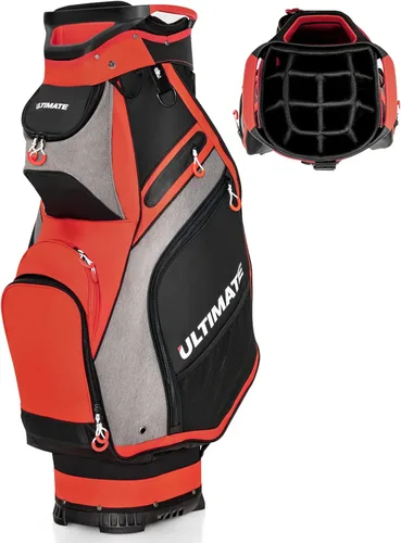 Miniatura 11 de Tangkula Bolsa de carrito de golf de 11 pulgadas con divisores superiores de 14 vías, bolsa de carrito de golf ligera y portátil con 7 bolsillos