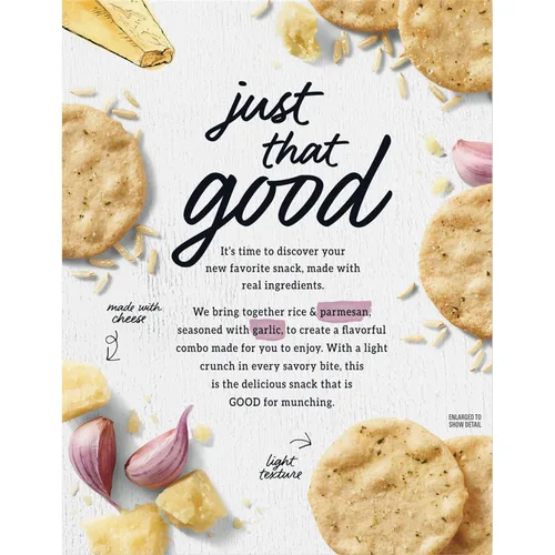 Miniatura 14 de GOOD THINS Snacks de arroz y queso con parmesano y ajo, galletas sin gluten, galletas a granel, 6 cajas de 3.5 onzas