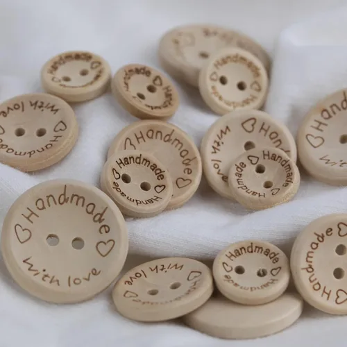 Miniatura 6 de 150 botones de madera hechos a mano para manualidades de 3/5 3/4 1 pulgada, botones de madera mixta, redondos, de madera, hechos a mano, con botones