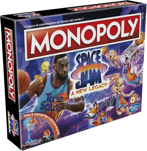 Miniatura 2 de Monopoly: Space Jam: A New Legacy Edition Juego de mesa familiar, juego Lebron James Space Jam 2, para niños de 8 años en adelante
