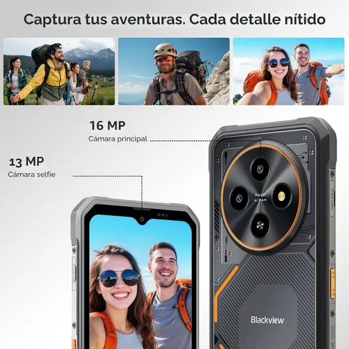Miniatura 5 de Blackview Fort 2 - Teléfono resistente Android 16, 0.421 in ultra delgado y resistente, teléfono inteligente desbloqueado, 24 GB + 128 GB/2 TB 6.56