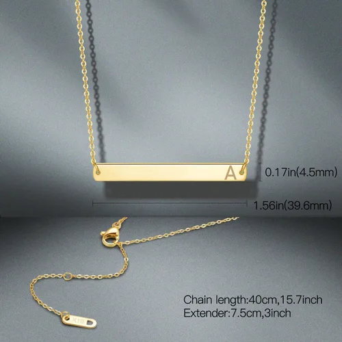 Miniatura 3 de Zillaly Collar de barra horizontal de oro rosa de oro rosa de acero inoxidable chapado en oro de 18 quilates, cadena ajustable para mujer