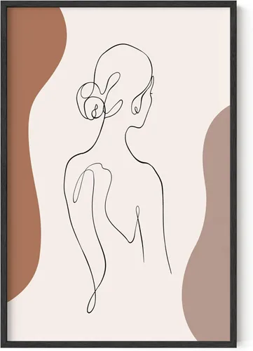 Miniatura 56 de HAUS AND HUES Impresión artística minimalista de mujer, póster de figura femenina, arte abstracto de pared neutro, arte de pared de dibujo lineal
