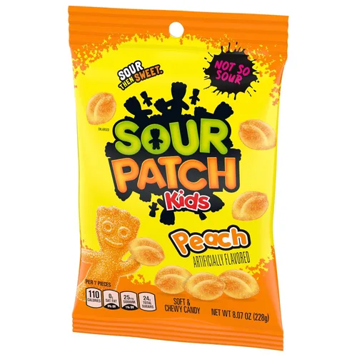 Miniatura 13 de SOUR PATCH KIDS Peach Soft & Chewy Gummy Candy, caramelos a granel, bolsas de 12-8.07 onzas