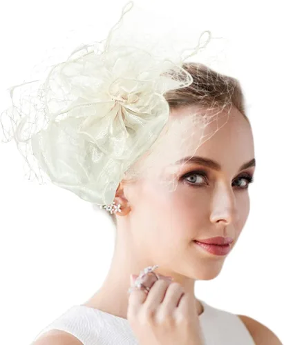 Miniatura 3 de Tocado para mujeres y niñas, Kentucky Derby Flowers Hair Clip Diadema para fiesta de té, cóctel, boda