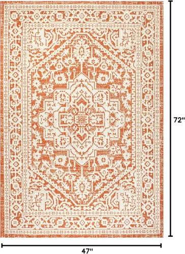 Miniatura 143 de Eyely BMS101D-28 - Alfombra de pasillo con textura de medallón de Santa Mónica Slesi, para interiores y exteriores, estilo costero, bohemio, Gris