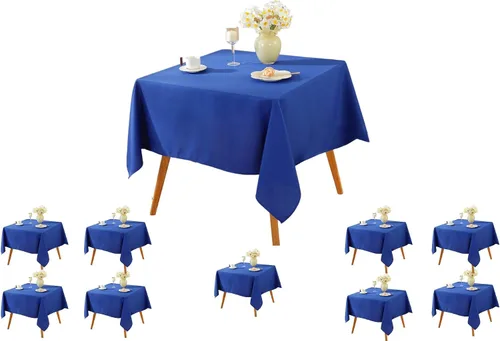 Miniatura 36 de Paquete de 5 Manteles Cuadrados 60 x 60 Pulgadas de Carbón, Mantel de Poliéster Lavable para Uso en Hogar, Fiesta, Boda o Restaurante.