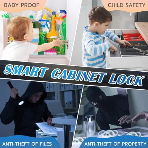 Miniatura 3 de Eseesmart Cerradura inteligente para gabinete, magnética digital electrónica RFID sin llave, Bluetooth, seguridad infantil, a prueba de bebés