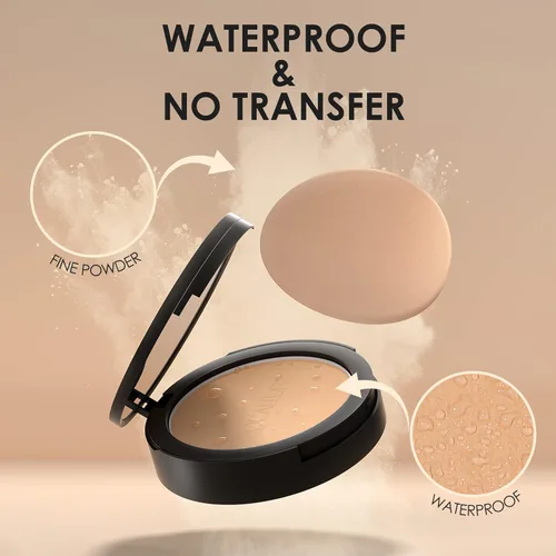 Miniatura 5 de FOCALLURE Polvo prensado impecable, control de brillo y tez suave, maquillaje de base de polvo de ajuste prensado, polvo facial compacto portátil