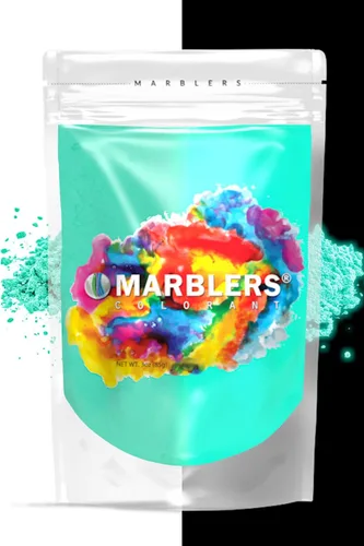 Miniatura 15 de MARBLERS - Polvo de mica que brilla en la oscuridad, pigmento brillante ultravioleta, no tóxico, libre de crueldad, tinte luminoso para luz negra