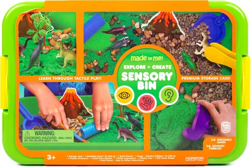 Miniatura 2 de Made By Me Explore + Create Dino Galaxy Sensory Bin, divertidos contenedores sensoriales para niños pequeños de 3+, juguetes sensoriales táctiles