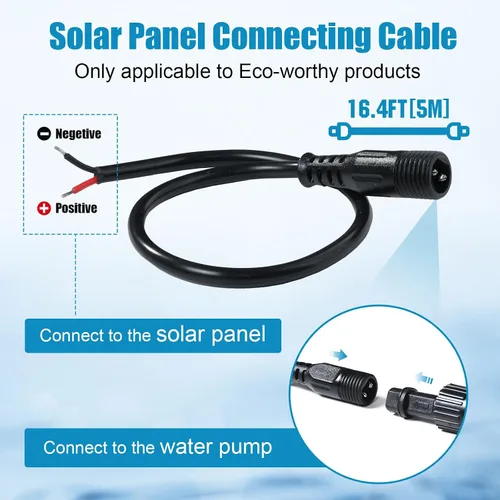Miniatura 8 de ECO-WORTHY Bomba de fuente de agua solar de 449 GPH con protección mejorada de funcionamiento en seco, bomba sumergible sin escobillas, 12V-24V CC