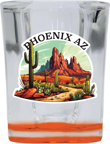 Miniatura 5 de Phoenix Arizona Design A Souvenir Destination - Vaso de chupito cuadrado de 2.5 onzas Claro Individual